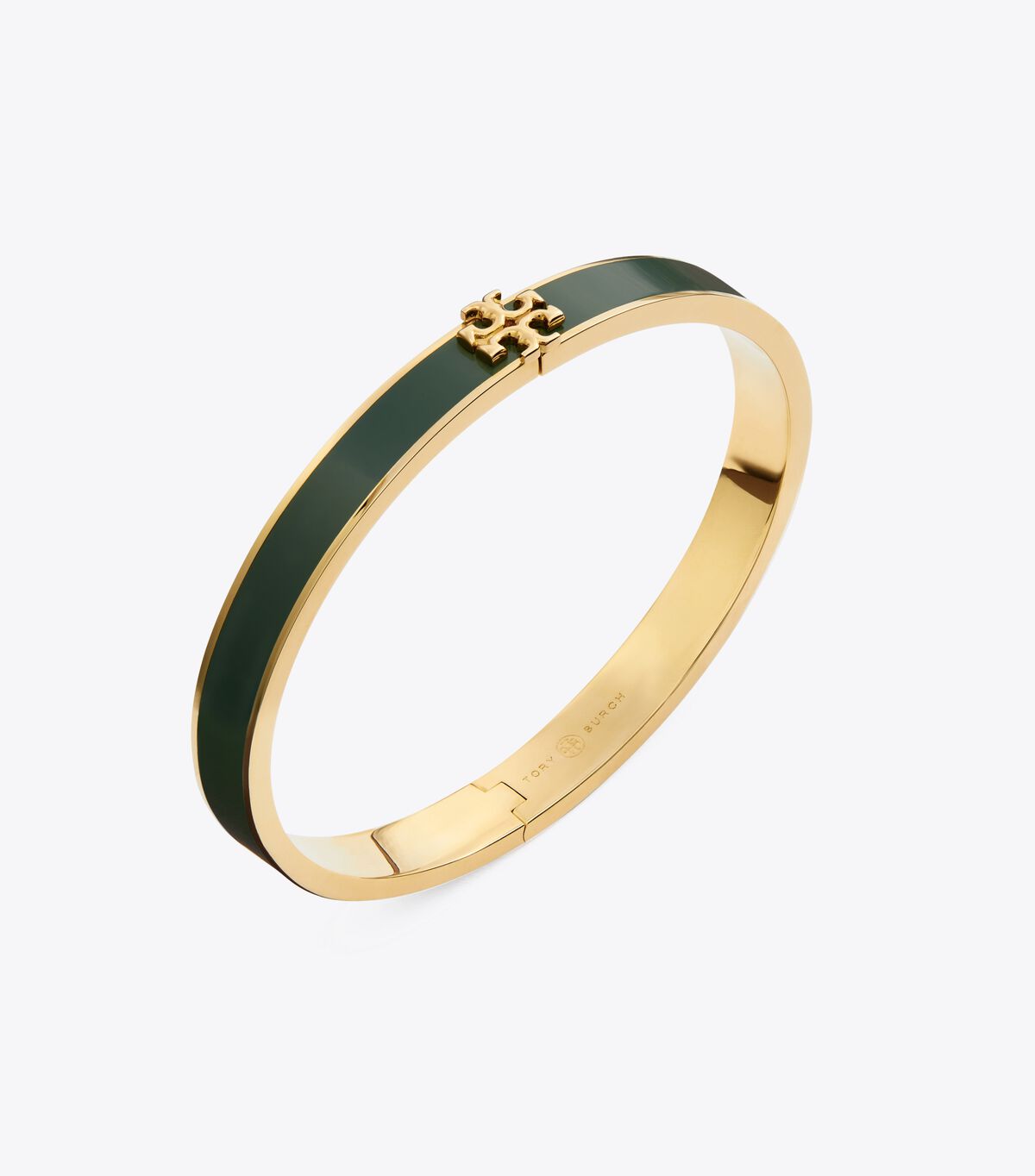 Tory Burch Gold / Deep Green Kira Enamel 7mm Bracelet
