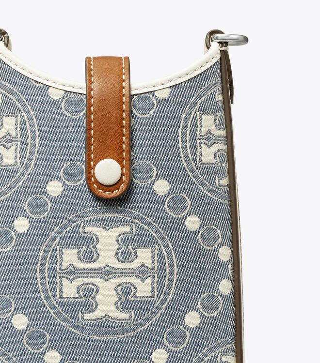 Tory Burch Blue T Monogram Denim Mini Bag