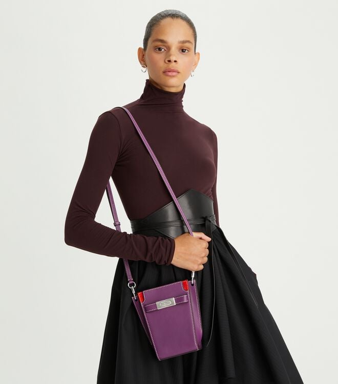 Tory Burch Purple Petite Lee Radziwill Satchel Bags
