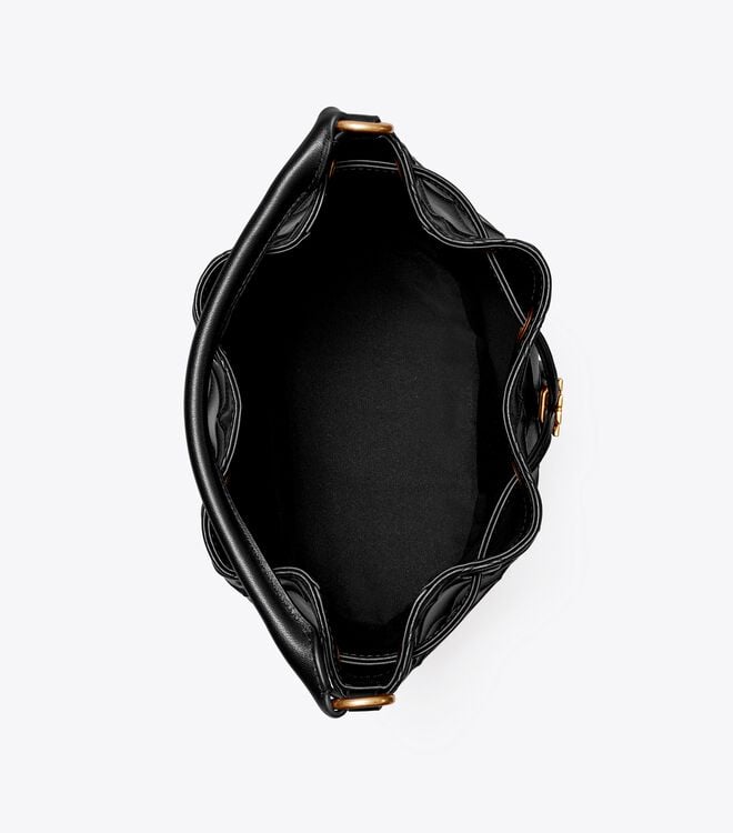 Tory Burch Black Large Fleming Soft Bucket Bags