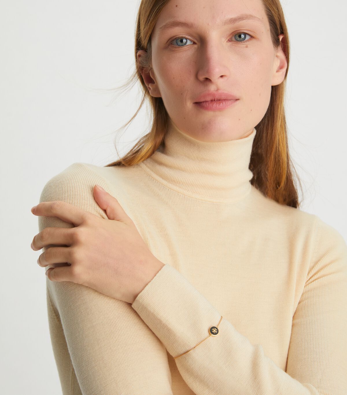 Tory Burch Gold / White Kira Enamel Chain Bracelet