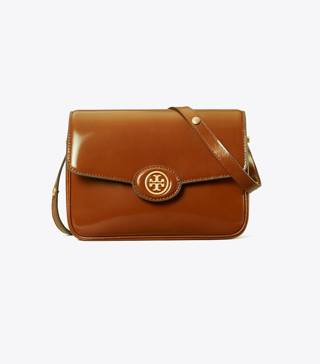 Tory Burch Brown Robinson Spazzolato Convertible Shoulder Bags