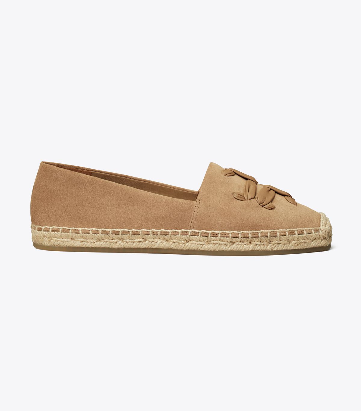 Tory Burch Khaki Woven Double T Aline Ballet Flats