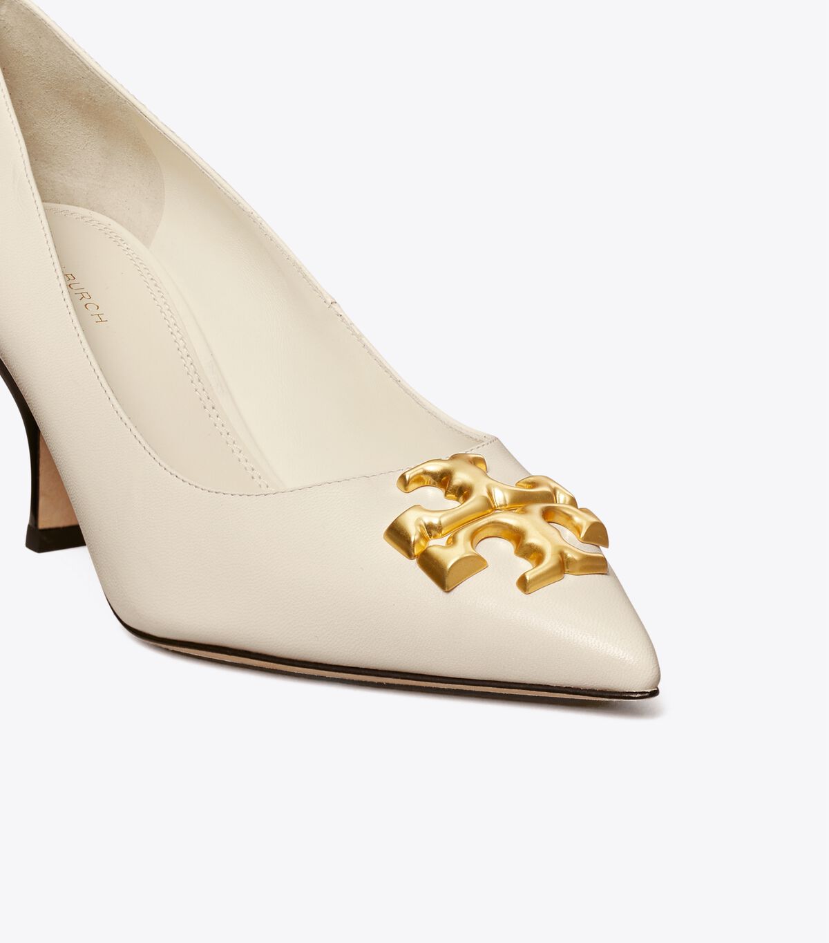 Tory Burch White Eleanor Angled Heels