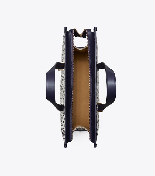 Tory Burch Navy T Monogram Tote Bags