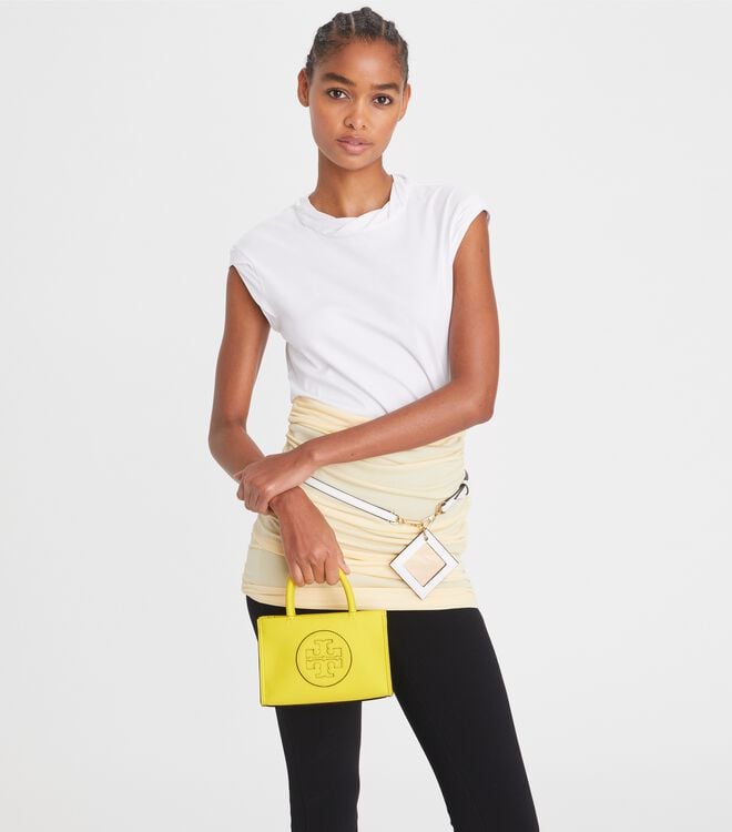 Tory Burch Yellow Mini Ella Bio Tote Bags