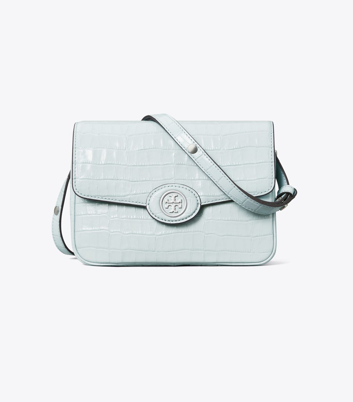 Tory Burch Blue Robinson Embossed Convertible Shoulder Bags