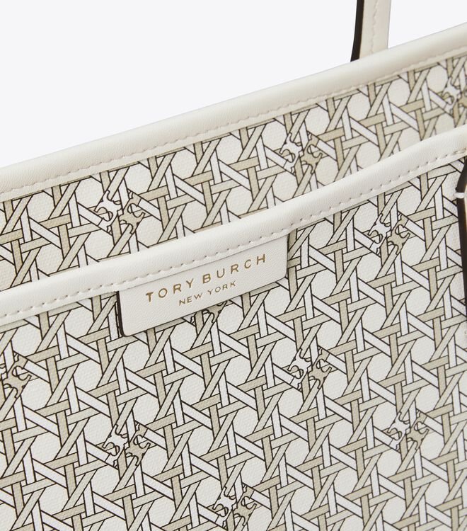 Tory Burch White Small Ever-ready Zip Tote Bags