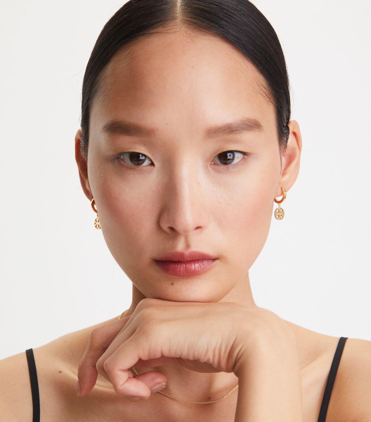 Tory Burch Gold Miller Huggie Hoop Earrings