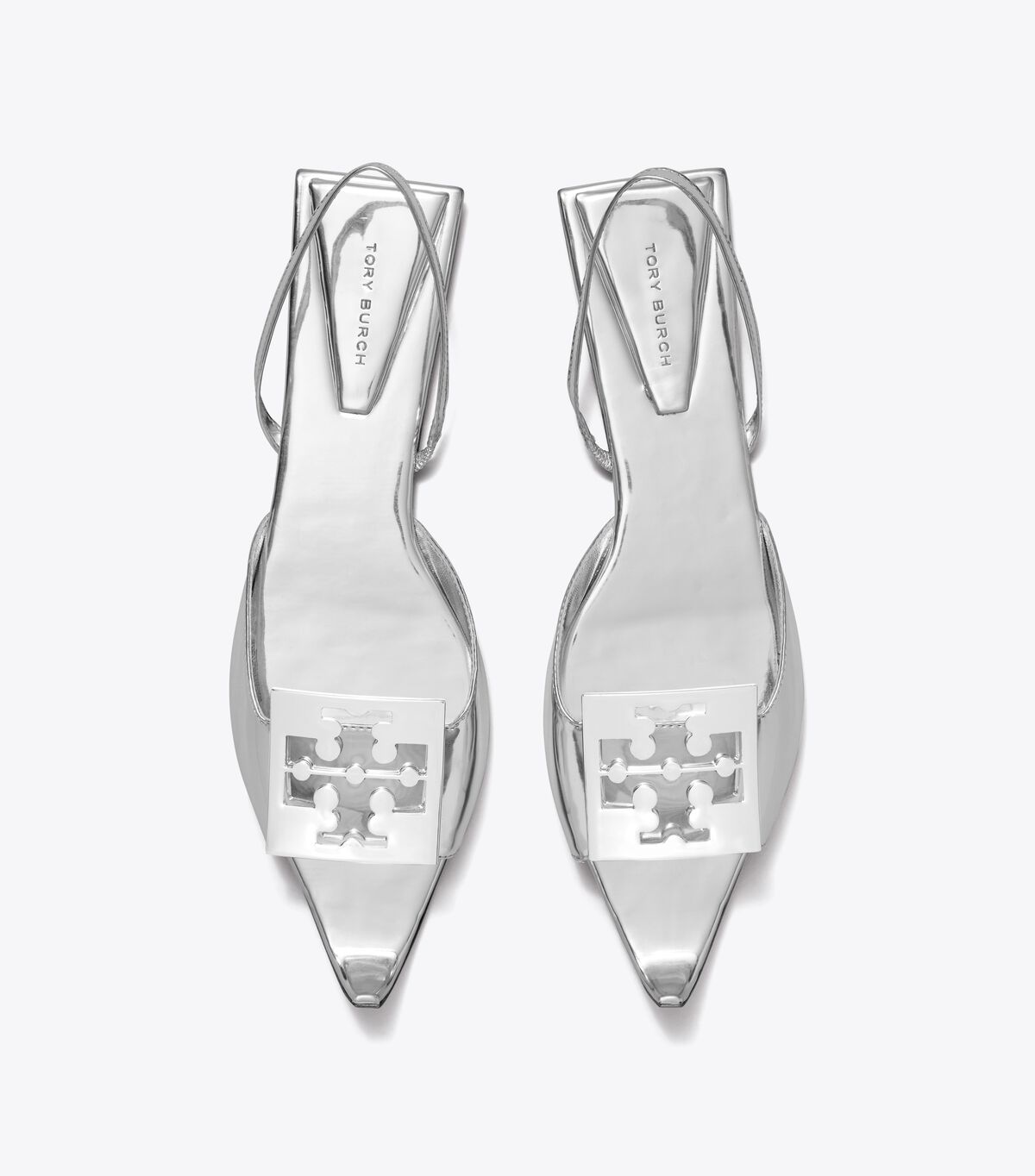 Tory Burch Silver Logo Sandals