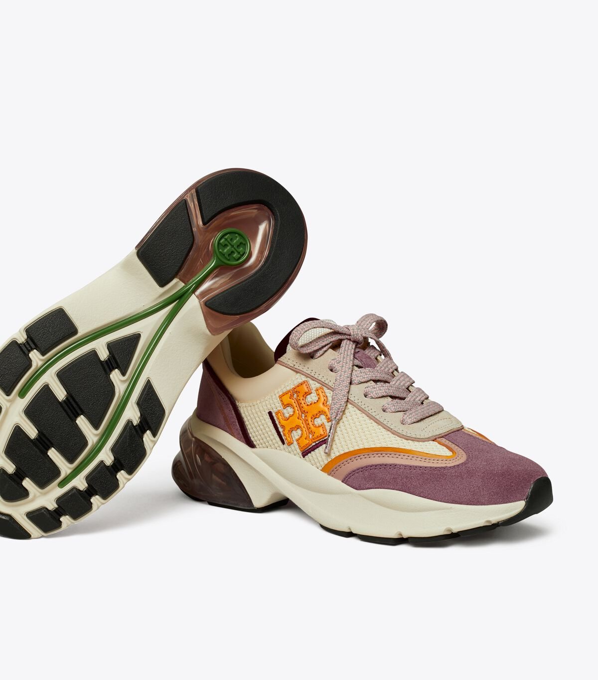 Tory Burch Cream / Light Purple Good Luck Sneakers