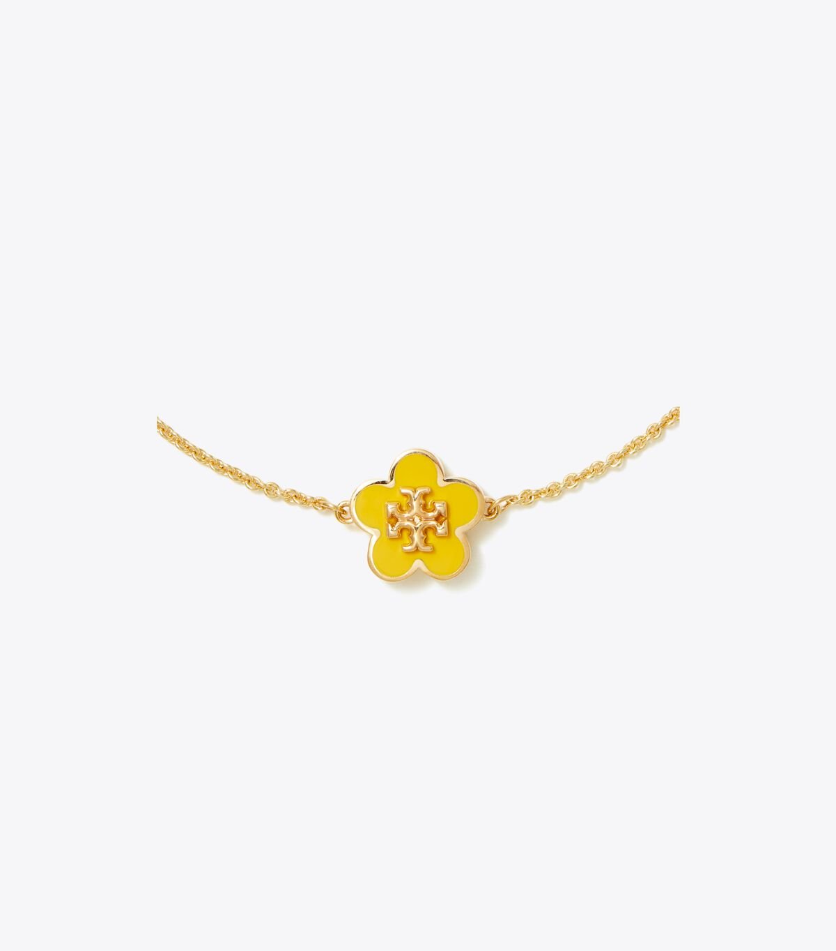 Tory Burch Gold / Yellow Kira Enamel Flower Bracelet