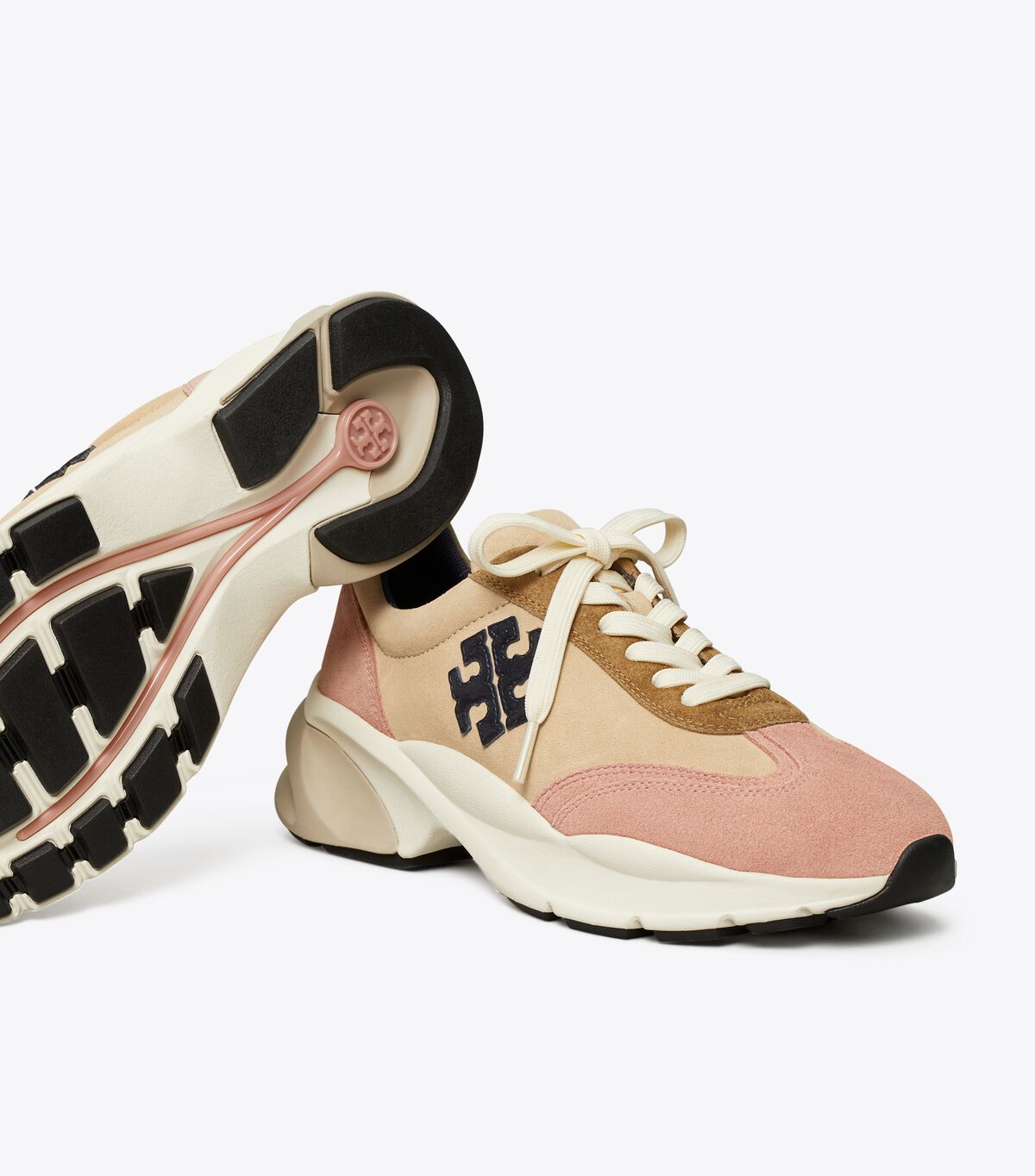 Tory Burch Brown / Blue / Pink Good Luck Sneakers