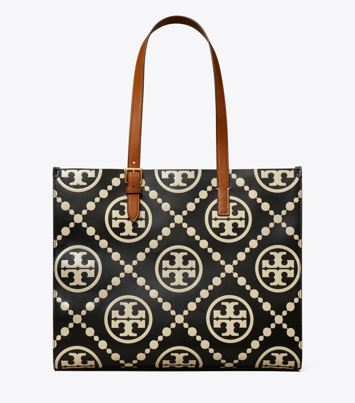 Tory Burch Black T Monogram Tote Bags