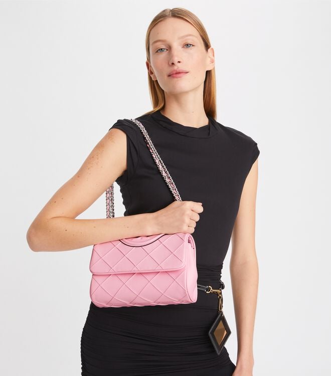 Tory Burch Pink Small Fleming Soft Convertible Shoulder Bags