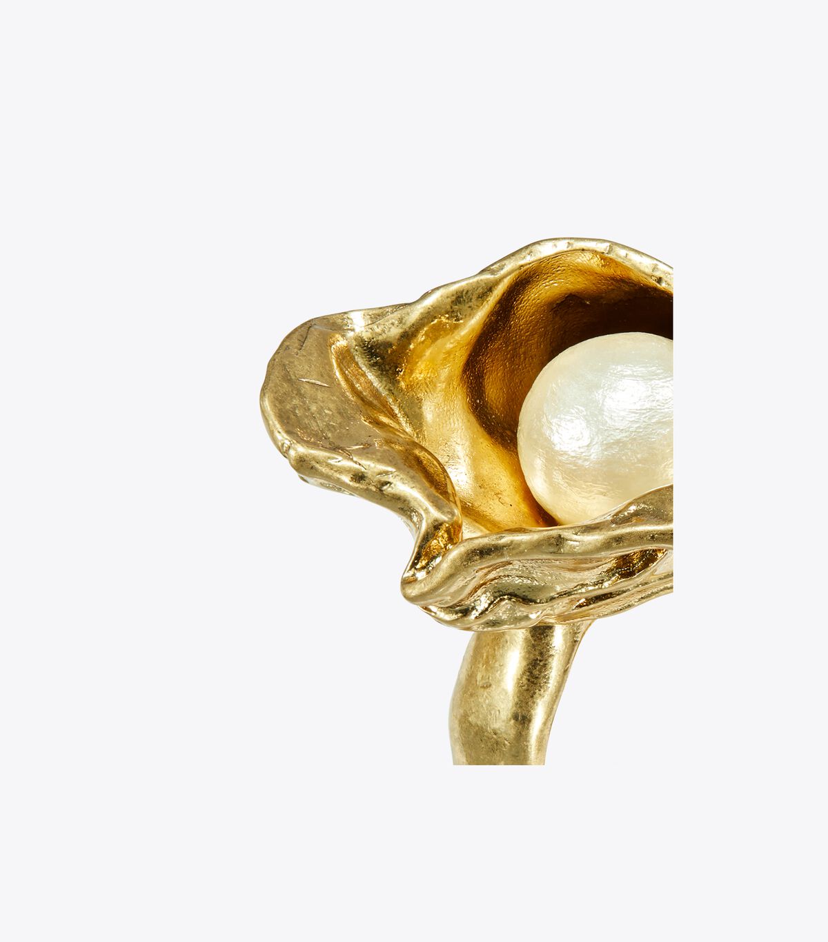 Tory Burch Gold Brutalist Oyster Ring