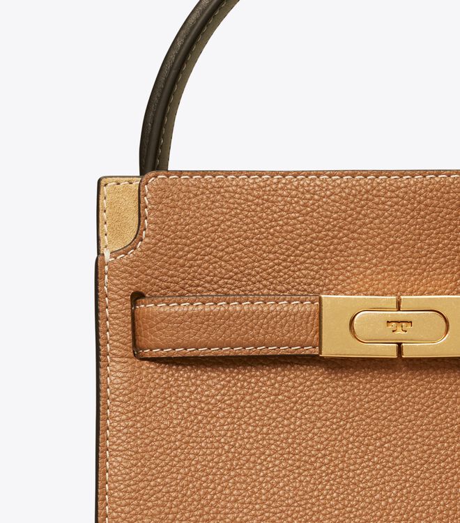 Tory Burch Brown Petite Lee Radziwill Pebbled Mini Bag