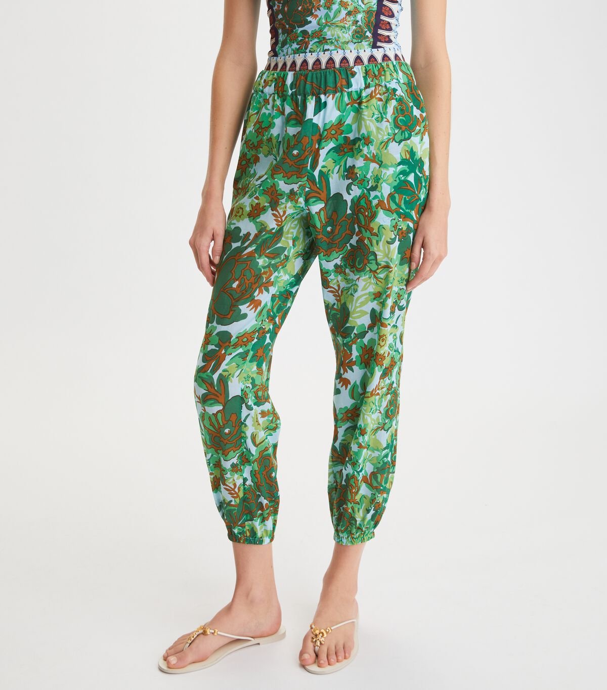 Tory Burch Green Printed Beach Bikini Bottoms