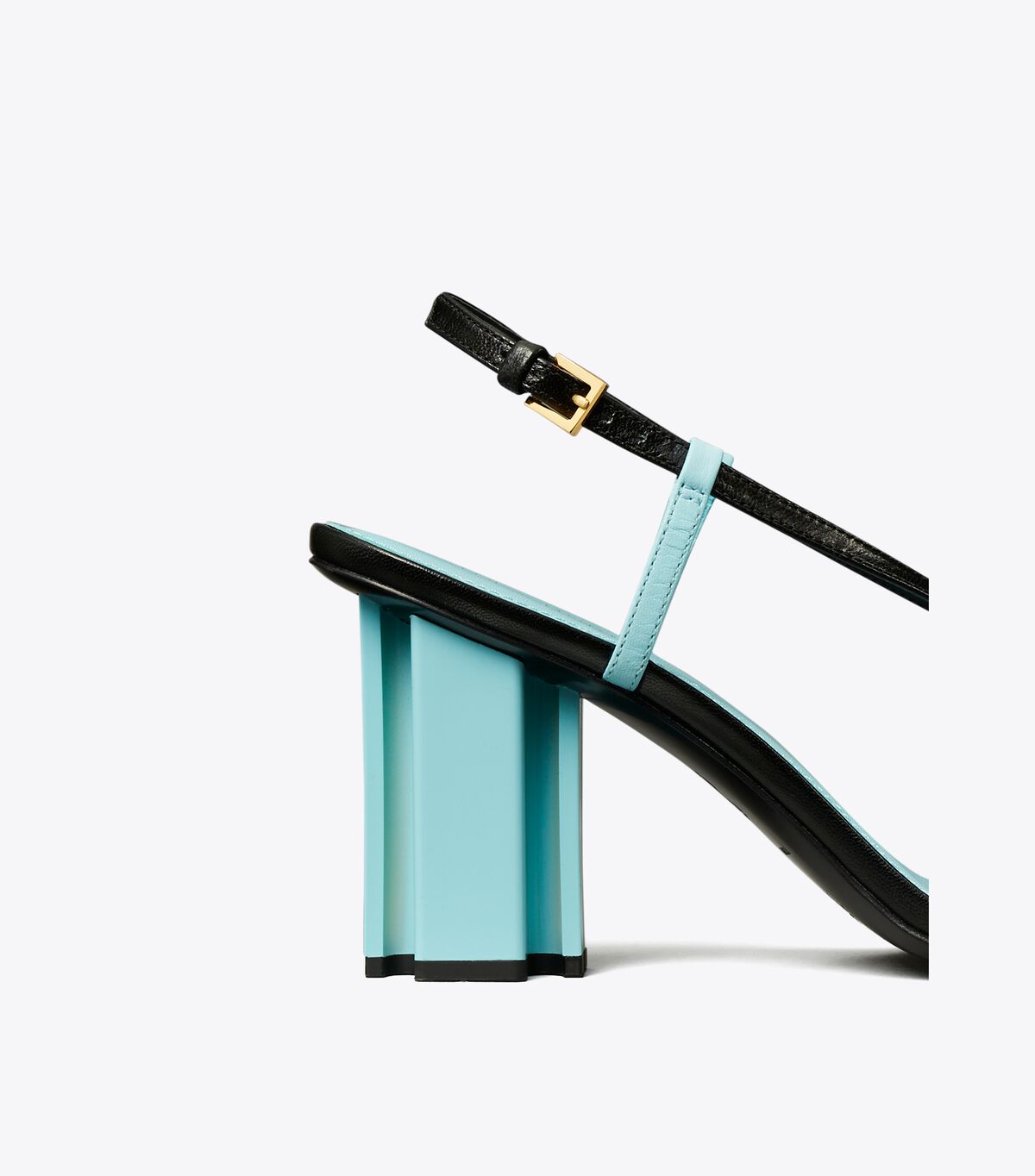 Tory Burch Black / Light Blue T Stamp Heels