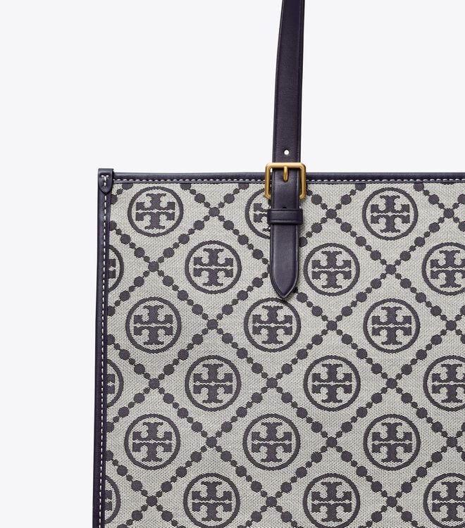 Tory Burch Navy T Monogram Tote Bags