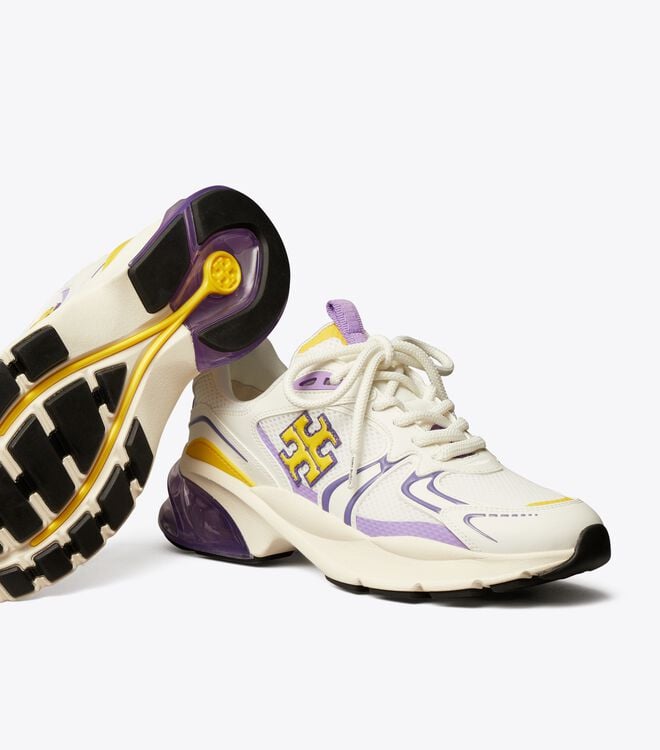 Tory Burch Gold White / dark Good Luck Tech Sneakers