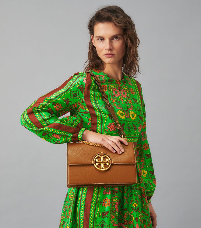 Tory Burch Brown Miller Shoulder Bags