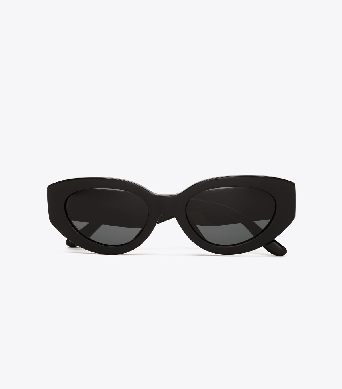 Tory Burch Black / Grey Kira Chevron Cat-eye Sunglasses