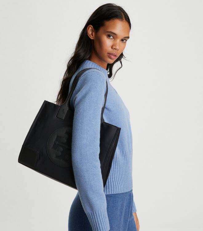 Tory Burch Navy Small Ella Tote Bags