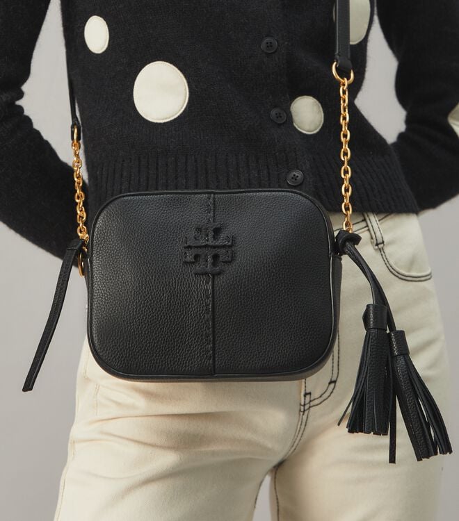 Tory Burch Black Mcgraw Crossbody Bags