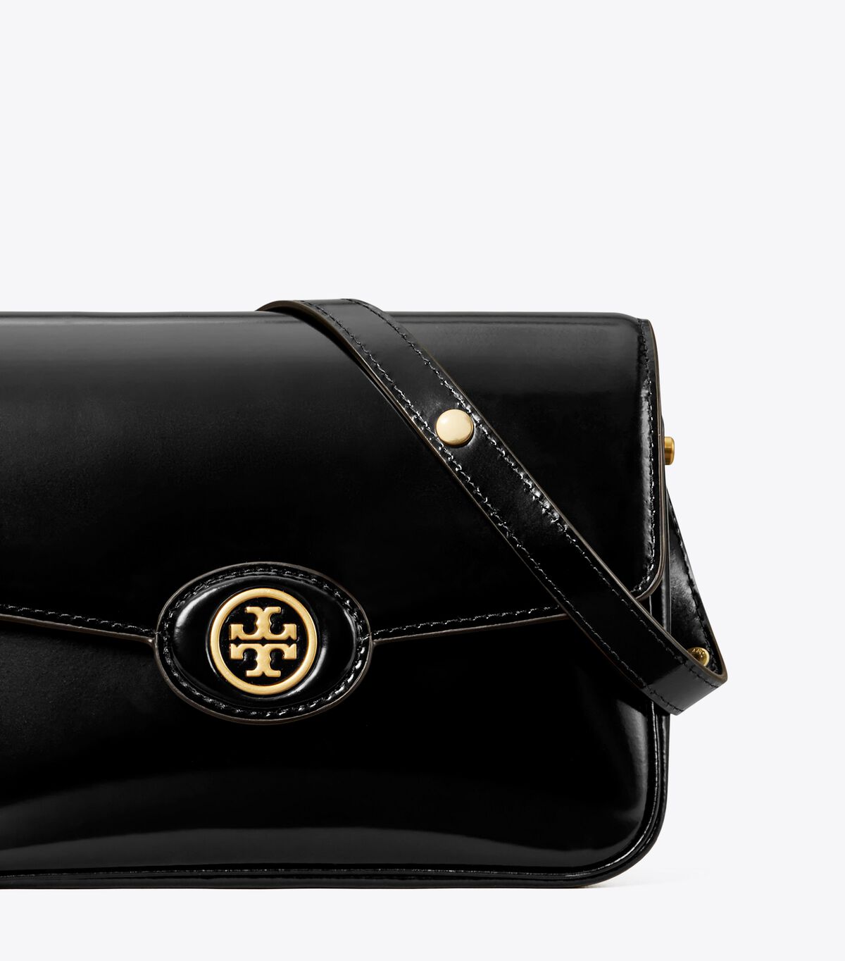 Tory Burch Black Robinson Spazzolato Convertible Shoulder Bags