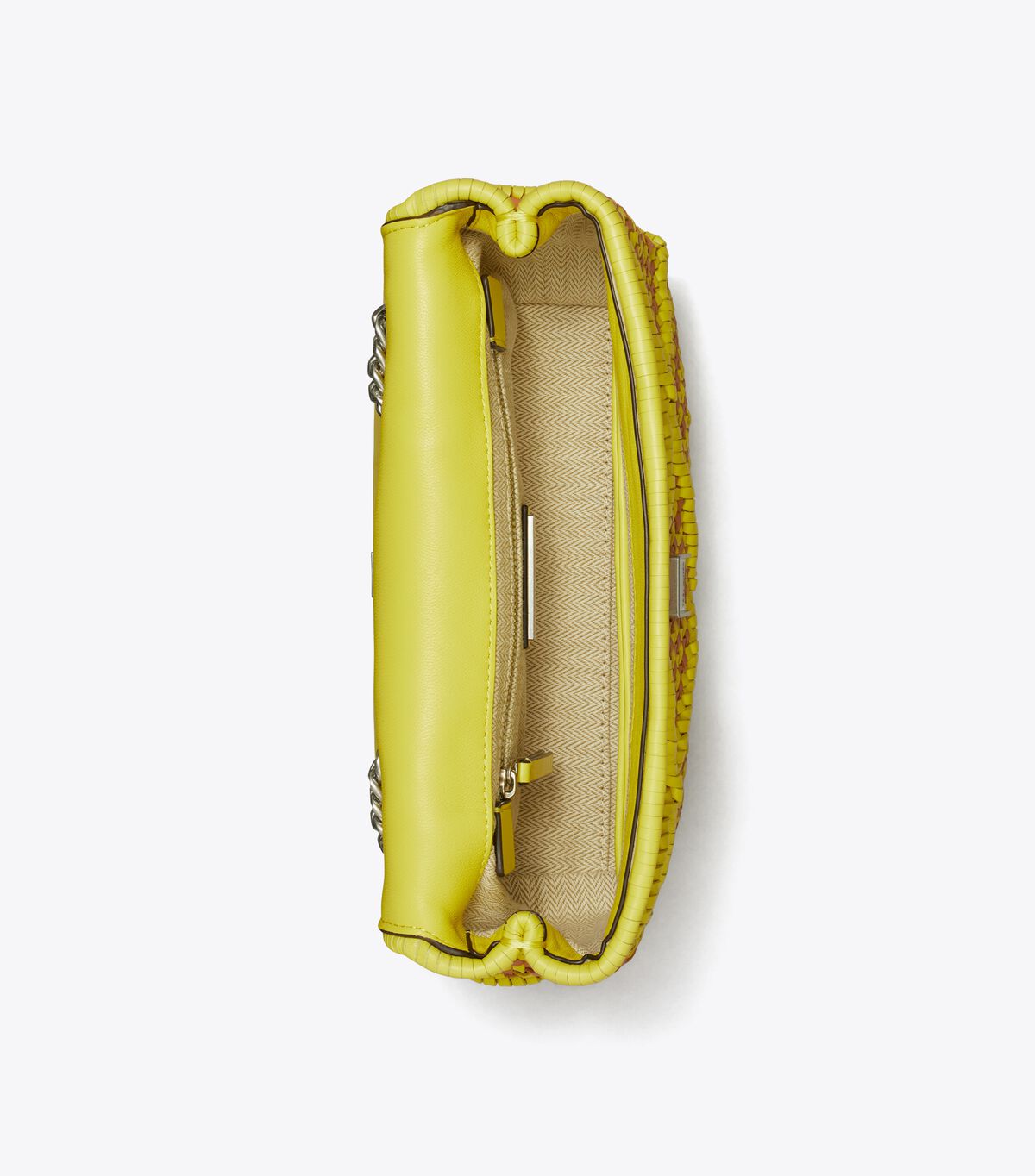 Tory Burch Dark Yellow Small Kira Diamond Woven Convertible Shoulder Bags