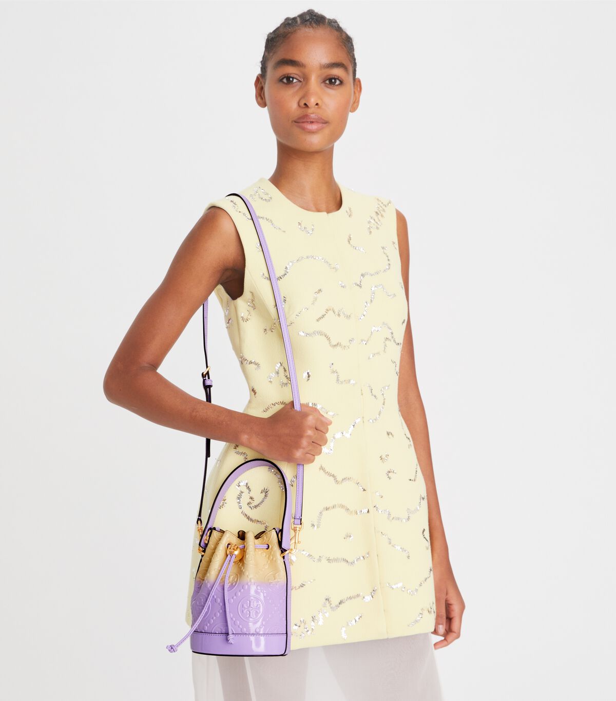 Tory Burch Lavender Mini T Monogram Dip-dye Bucket Bags
