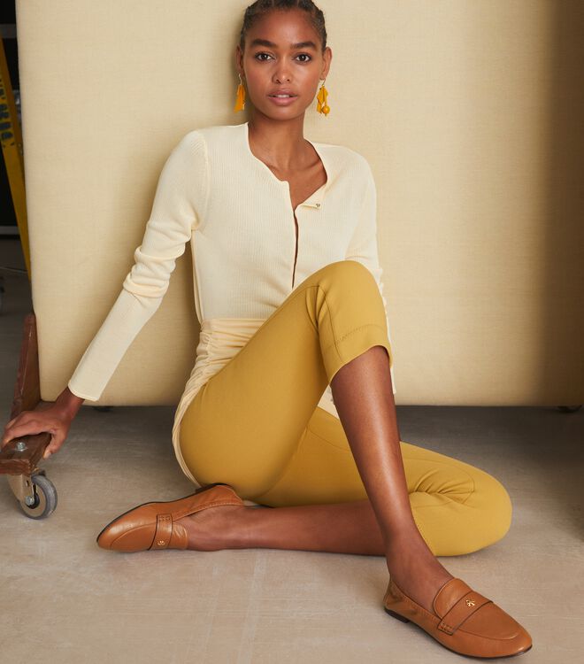 Tory Burch Brown Eleanor Loafers