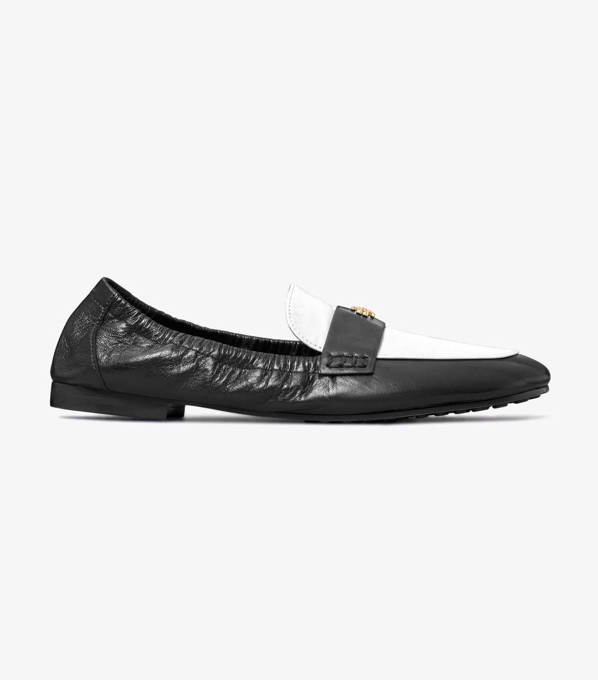 Tory Burch Black / White Eleanor Loafers