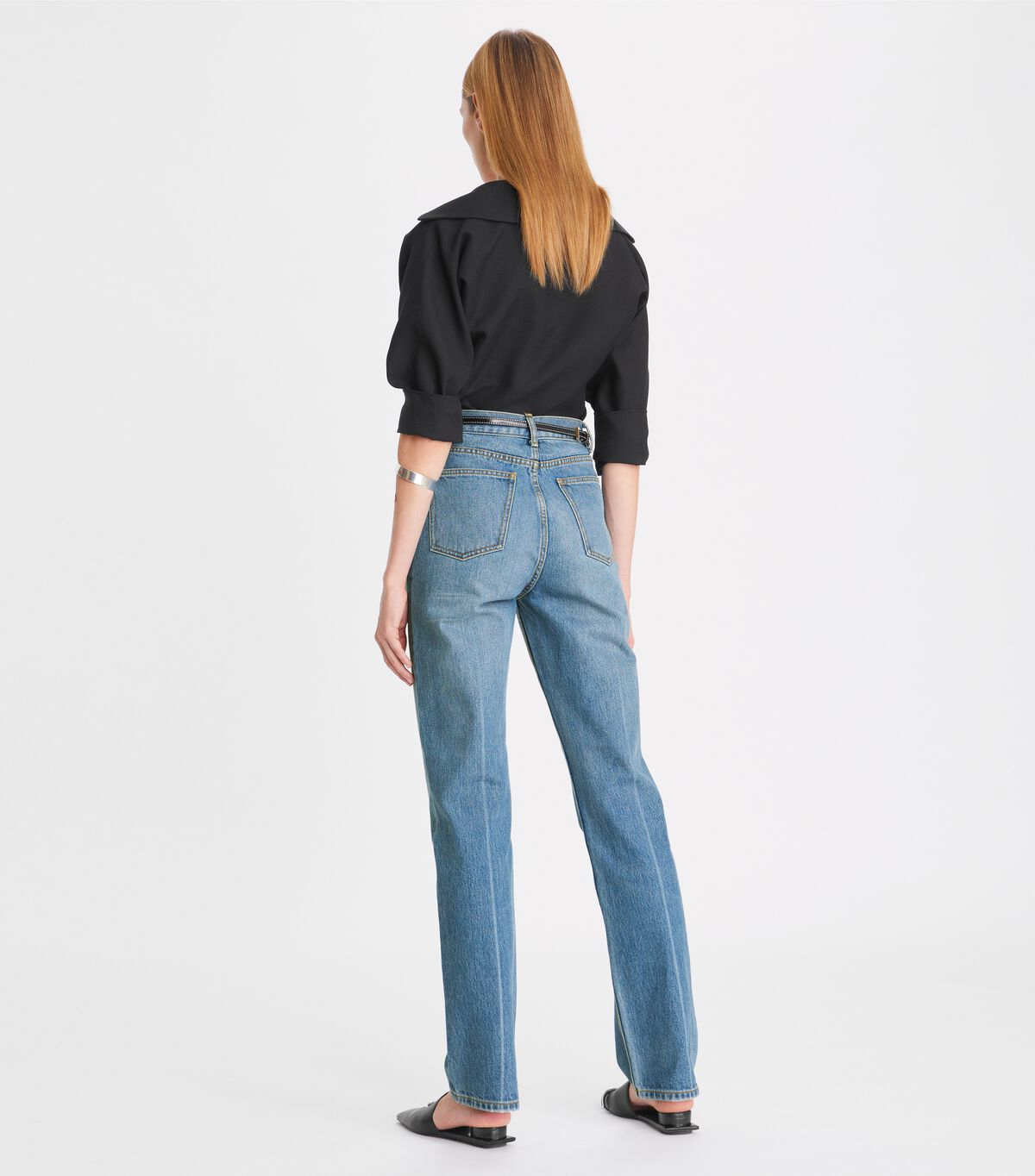 Tory Burch Light Wash Mid-rise Slim Straight Jeans