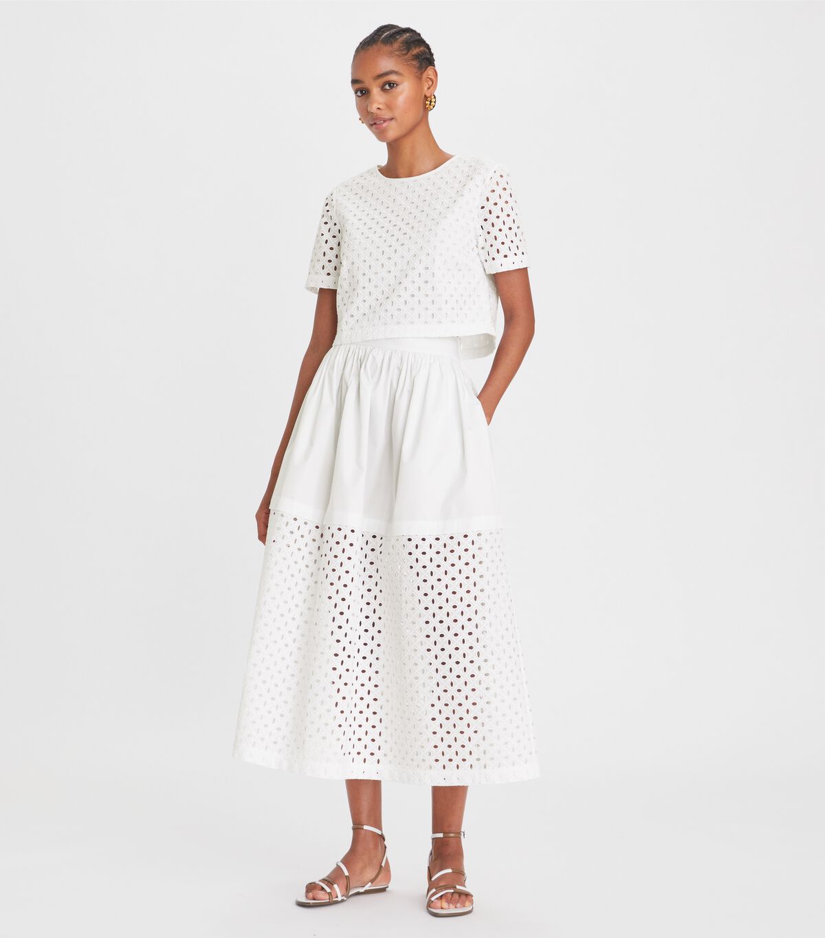 Tory Burch White Eyelet Skirts