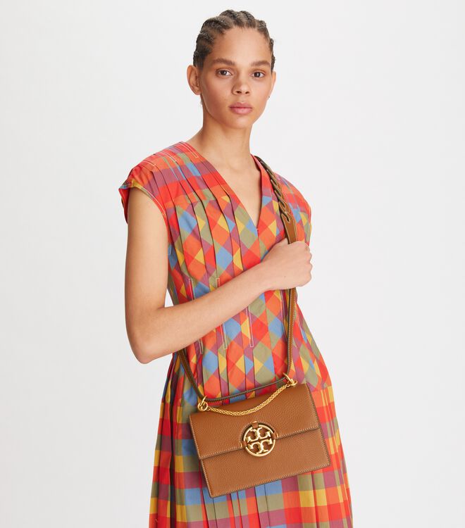 Tory Burch Brown Small Miller Shoulder Bags