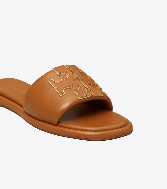 Tory Burch Brown / Gold Double T Sandals
