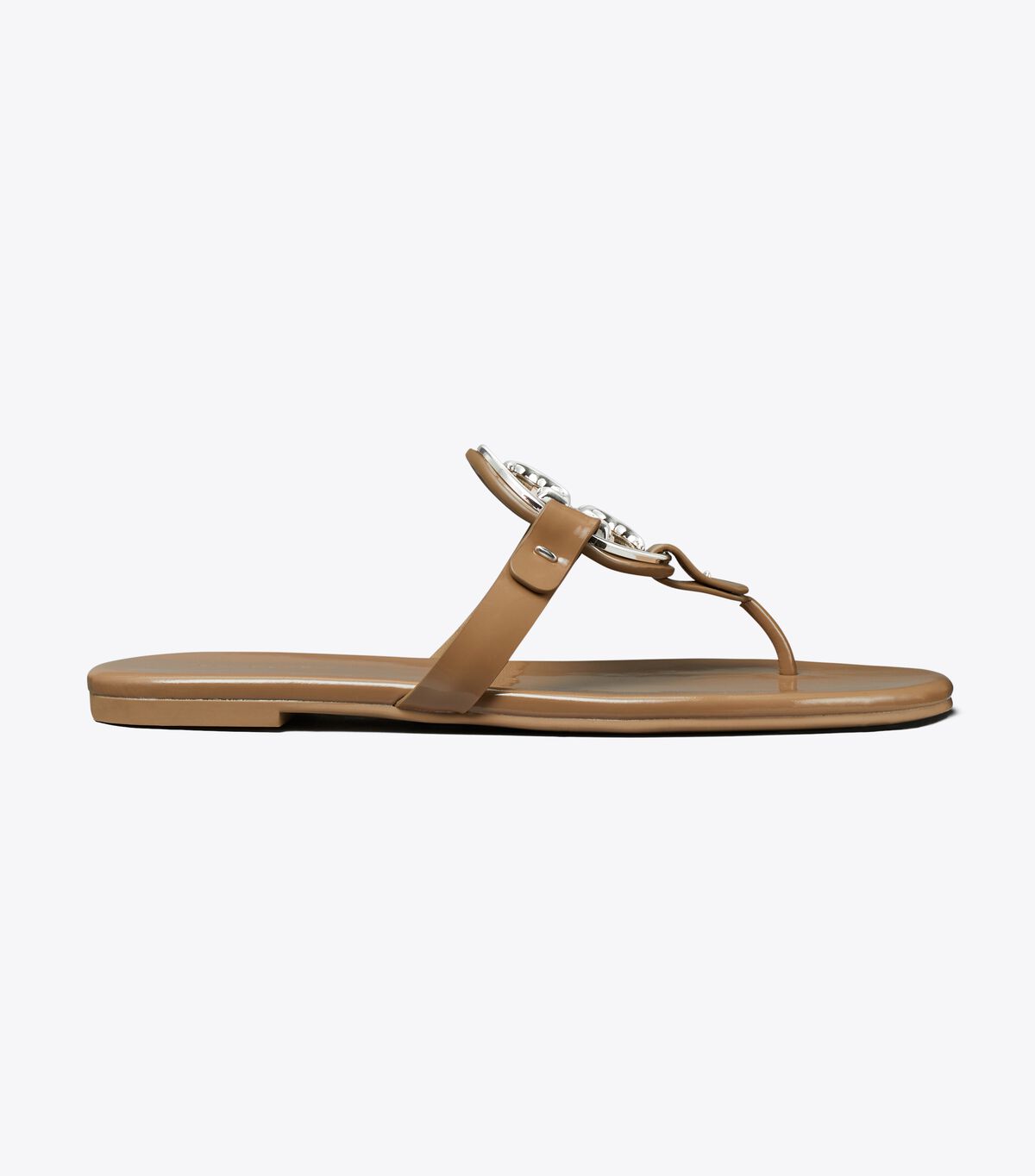 Tory Burch Khaki Metal Miller Soft Sandals