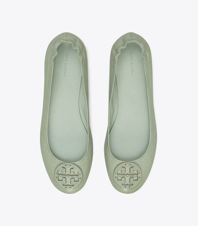Tory Burch Turquoise Minnie Travel Ballet Flats