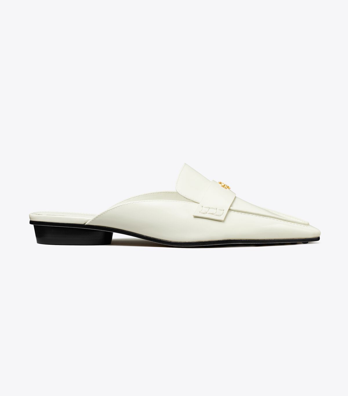 Tory Burch White Pointed Backless Loafers