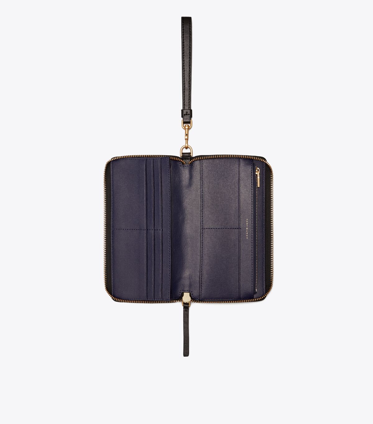 Tory Burch Black Robinson Zip Wallets