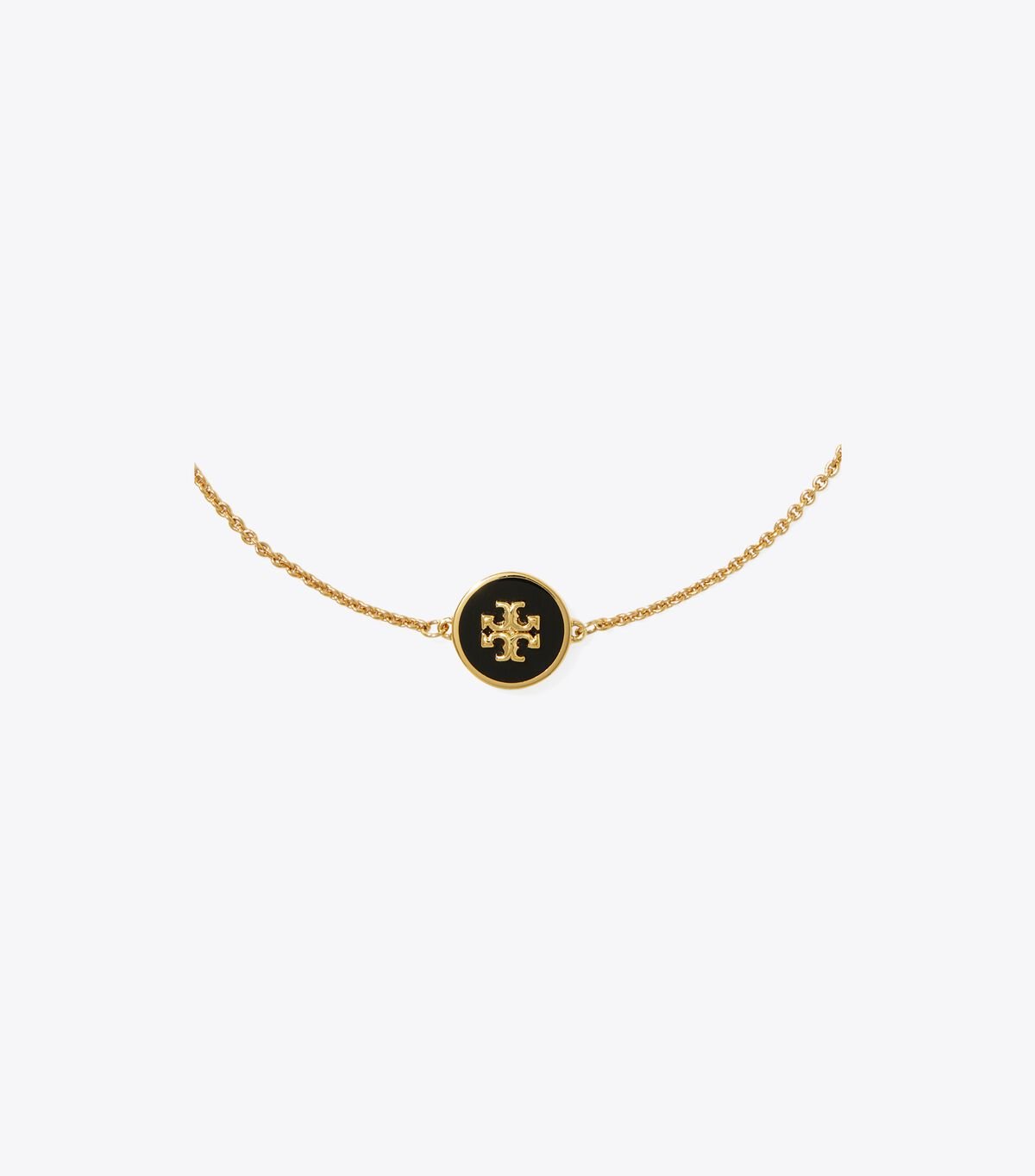 Tory Burch Gold / Black Kira Enamel Chain Bracelet