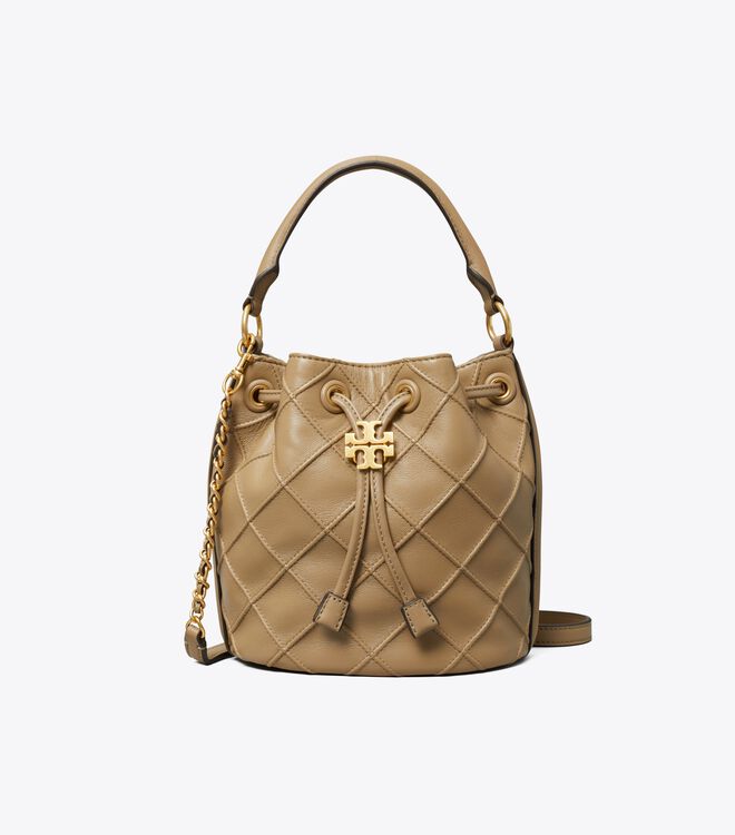 Tory Burch Grey Small Fleming Soft Bucket Bags