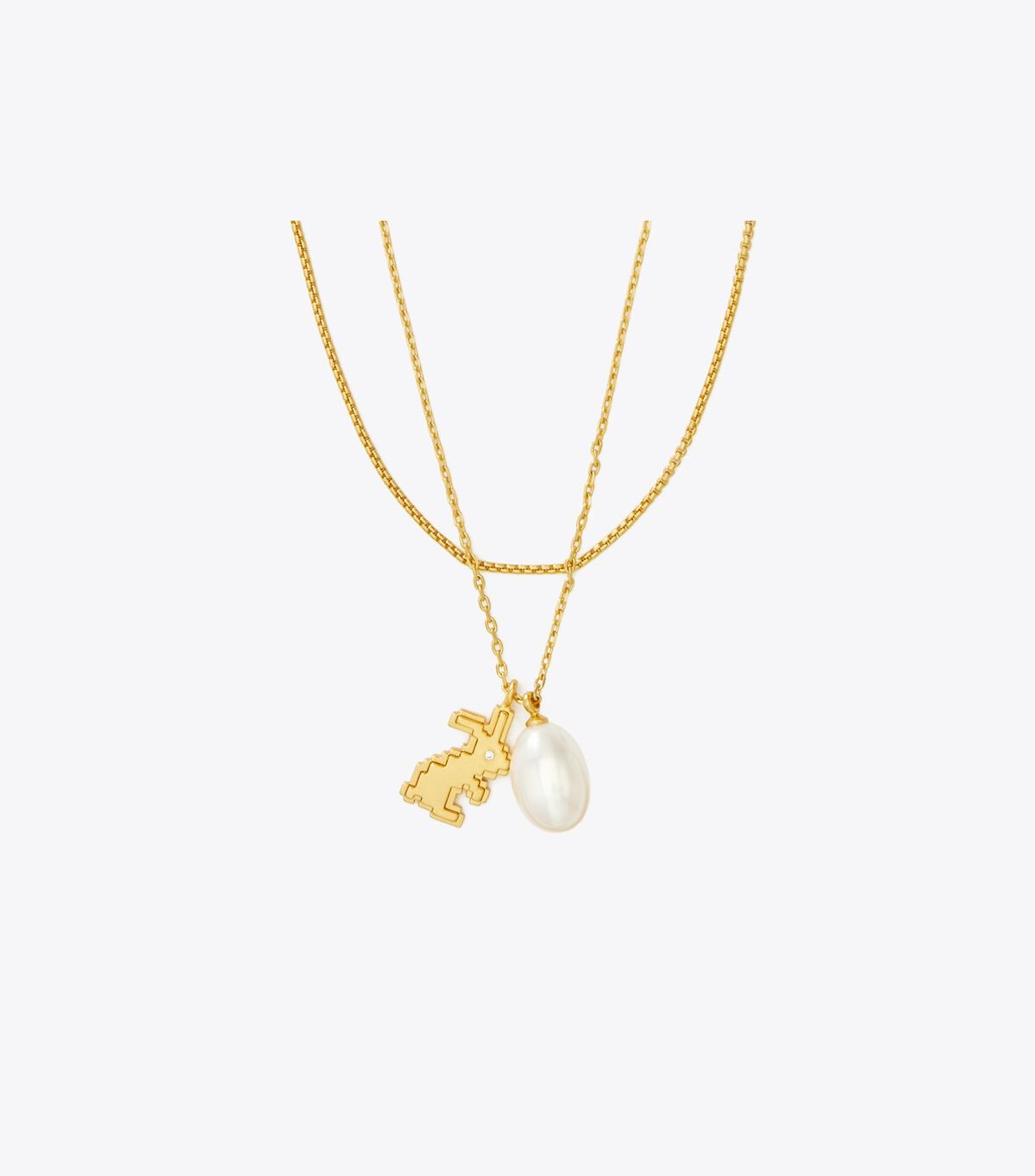 Tory Burch Gold Rabbit Double-strand Necklace
