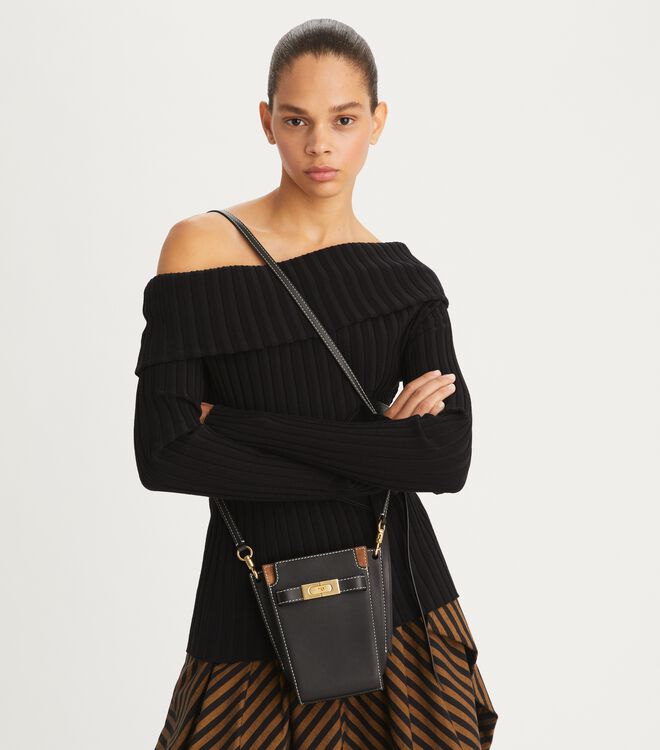 Tory Burch Black Petite Lee Radziwill Double Bucket Bags