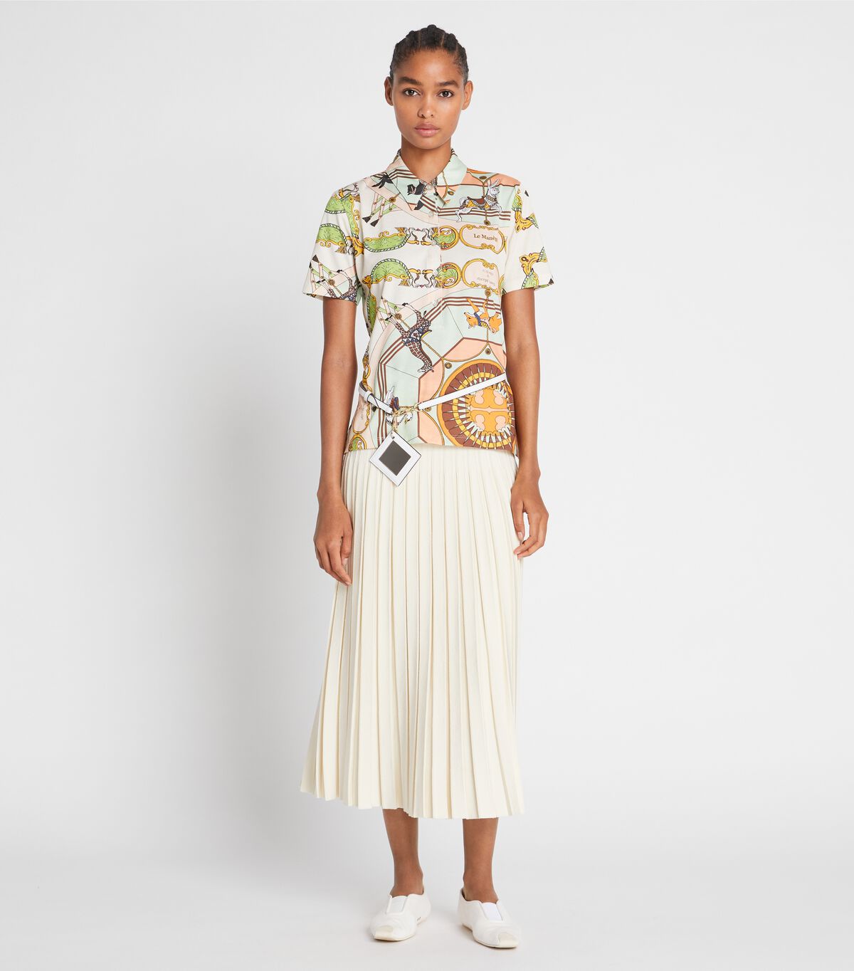 Tory Burch Cream Mercerized Cotton Polo Shirts