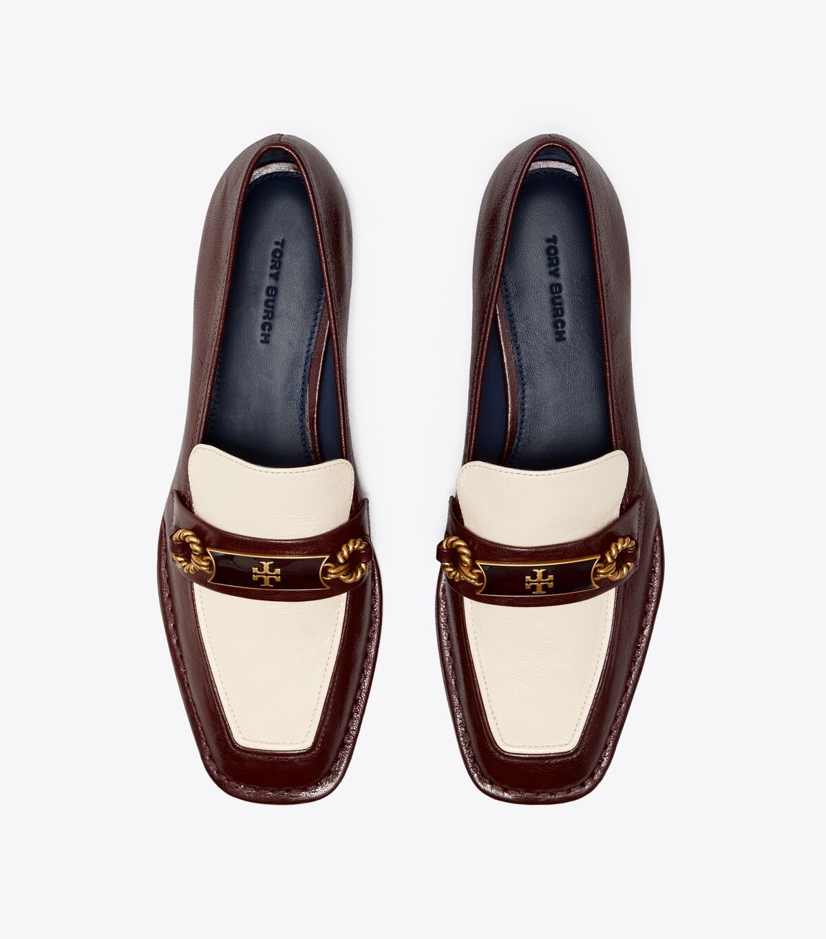Tory Burch Purple / Cream Perrine Loafers