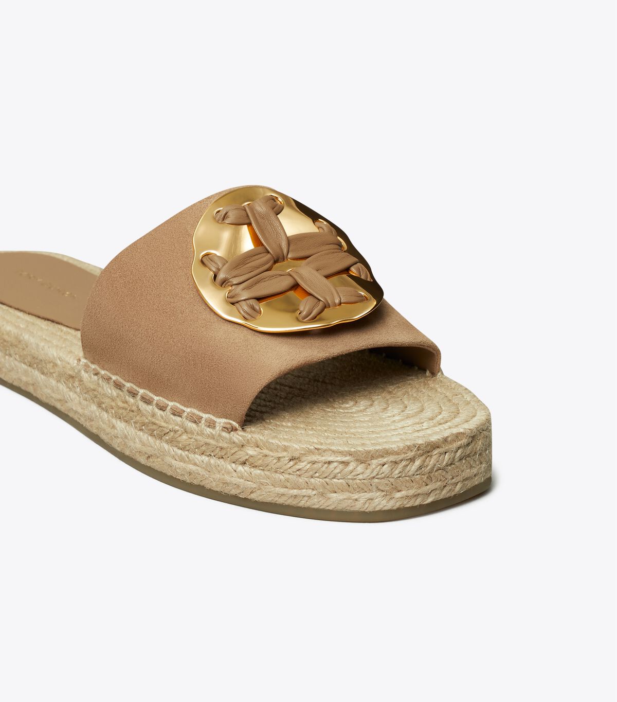 Tory Burch Khaki Woven Double T Espadrille