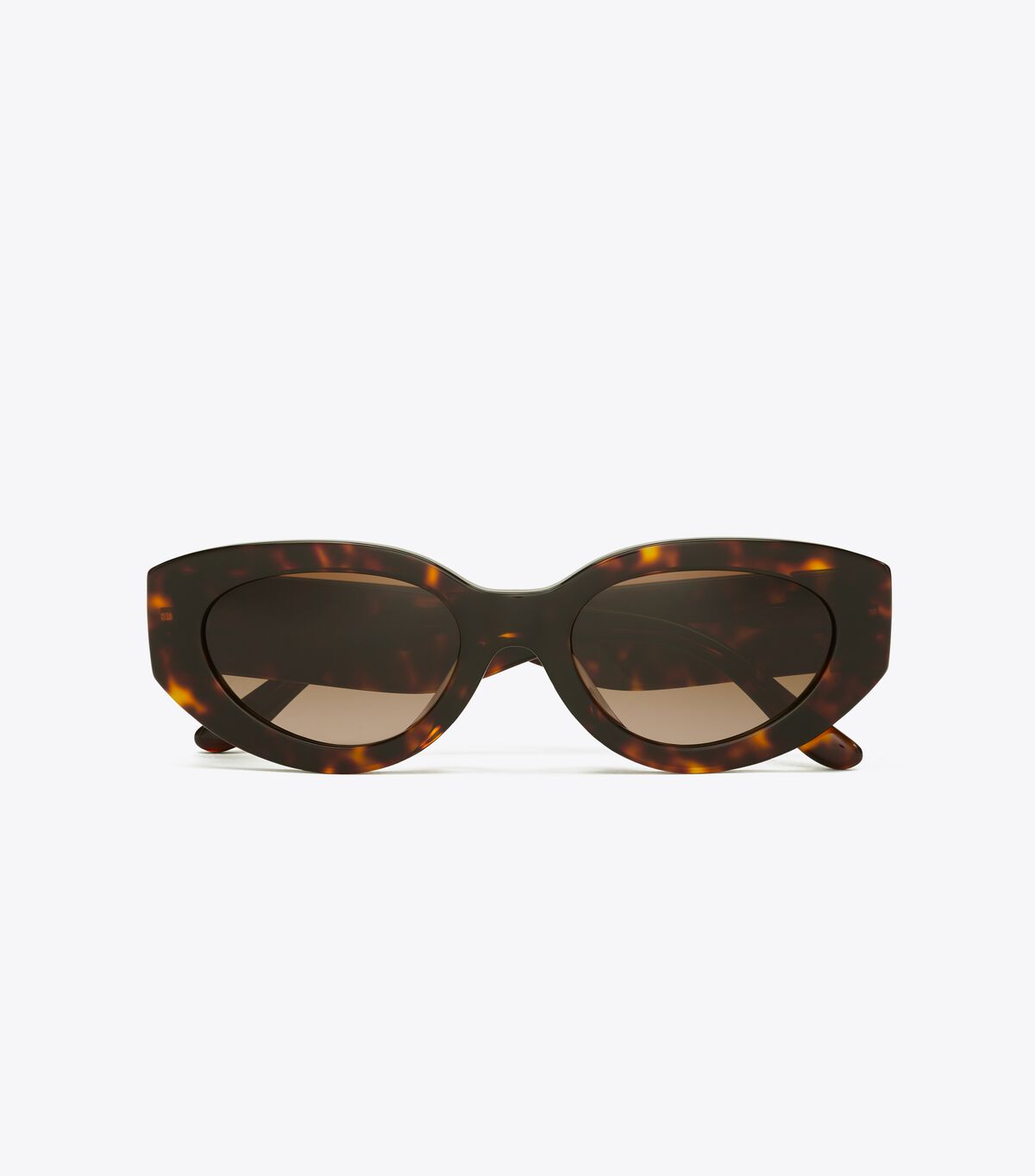 Tory Burch Dark Brown Kira Chevron Cat-eye Sunglasses